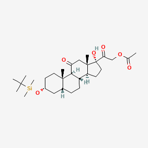 molecular formula C29H48O6Si B588428 (3alpha,5beta)-3-{[tert-Butyl(dimethyl)silyl]oxy}-17-hydroxy-11,20-dioxopregnan-21-yl acetate CAS No. 83274-72-0