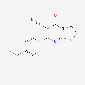 molecular formula C16H15N3OS B5884285 7-(4-isopropylphenyl)-5-oxo-2,3-dihydro-5H-[1,3]thiazolo[3,2-a]pyrimidine-6-carbonitrile 