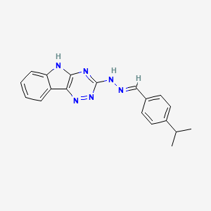 molecular formula C19H18N6 B5884299 4-isopropylbenzaldehyde 5H-[1,2,4]triazino[5,6-b]indol-3-ylhydrazone 