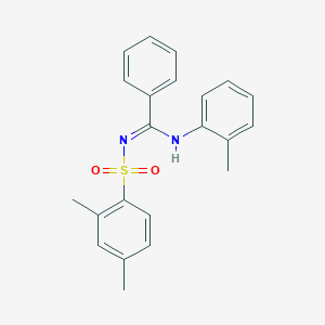 molecular formula C22H22N2O2S B5884314 N'-[(2,4-dimethylphenyl)sulfonyl]-N-(2-methylphenyl)benzenecarboximidamide 
