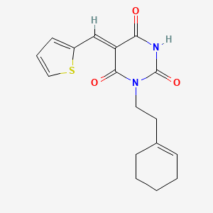 1-[2-(1-cyclohexen-1-yl)ethyl]-5-(2-thienylmethylene)-2,4,6(1H,3H,5H)-pyrimidinetrione