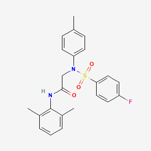 molecular formula C23H23FN2O3S B5884391 N~1~-(2,6-dimethylphenyl)-N~2~-[(4-fluorophenyl)sulfonyl]-N~2~-(4-methylphenyl)glycinamide 