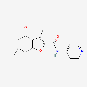 3,6,6-trimethyl-4-oxo-N-4-pyridinyl-4,5,6,7-tetrahydro-1-benzofuran-2-carboxamide