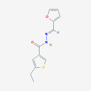 molecular formula C12H12N2O2S B5884433 5-ethyl-N'-(2-furylmethylene)-3-thiophenecarbohydrazide 