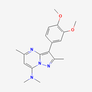 molecular formula C18H22N4O2 B5884453 3-(3,4-dimethoxyphenyl)-N,N,2,5-tetramethylpyrazolo[1,5-a]pyrimidin-7-amine 
