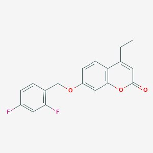 molecular formula C18H14F2O3 B5884468 7-[(2,4-difluorobenzyl)oxy]-4-ethyl-2H-chromen-2-one 