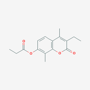 molecular formula C16H18O4 B5884474 3-ethyl-4,8-dimethyl-2-oxo-2H-chromen-7-yl propionate 