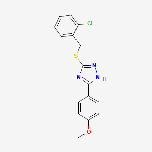 molecular formula C16H14ClN3OS B5884483 5-[(2-chlorobenzyl)thio]-3-(4-methoxyphenyl)-1H-1,2,4-triazole 