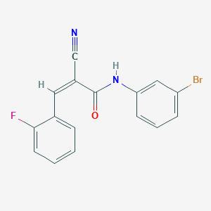 molecular formula C16H10BrFN2O B5884532 N-(3-bromophenyl)-2-cyano-3-(2-fluorophenyl)acrylamide 