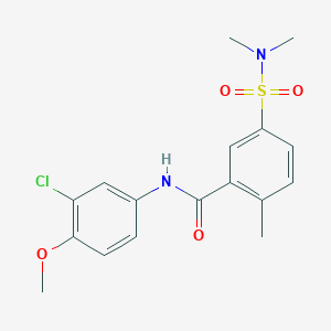 molecular formula C17H19ClN2O4S B5884565 N-(3-chloro-4-methoxyphenyl)-5-[(dimethylamino)sulfonyl]-2-methylbenzamide 