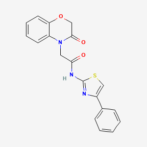 molecular formula C19H15N3O3S B5884596 2-(3-oxo-2,3-dihydro-4H-1,4-benzoxazin-4-yl)-N-(4-phenyl-1,3-thiazol-2-yl)acetamide 