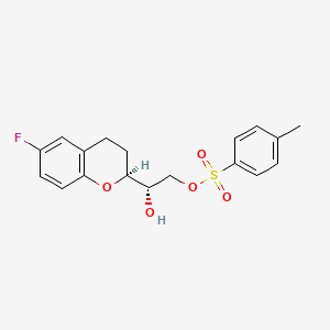 molecular formula C18H19FO5S B588461 2-[(2S)-6-Fluoro-3,4-dihydro-2H-1-benzopyran-2-yl]-2-hydroxyethyl 4-methylbenzene-1-sulfonate CAS No. 905454-58-2