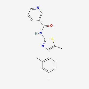 molecular formula C18H17N3OS B5884692 N-[4-(2,4-dimethylphenyl)-5-methyl-1,3-thiazol-2-yl]nicotinamide 
