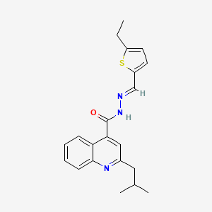 molecular formula C21H23N3OS B5884712 N'-[(5-ethyl-2-thienyl)methylene]-2-isobutyl-4-quinolinecarbohydrazide 