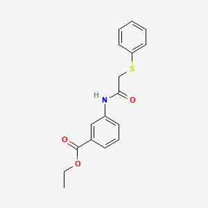 molecular formula C17H17NO3S B5884730 ETHYL 3-[2-(PHENYLSULFANYL)ACETAMIDO]BENZOATE 