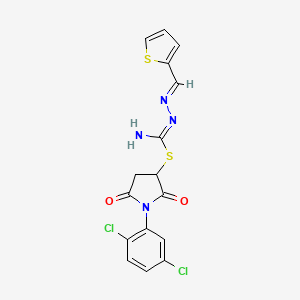 molecular formula C16H12Cl2N4O2S2 B5884737 1-(2,5-dichlorophenyl)-2,5-dioxo-3-pyrrolidinyl 2-(2-thienylmethylene)hydrazinecarbimidothioate 