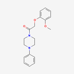molecular formula C19H22N2O3 B5884745 1-[(2-methoxyphenoxy)acetyl]-4-phenylpiperazine 