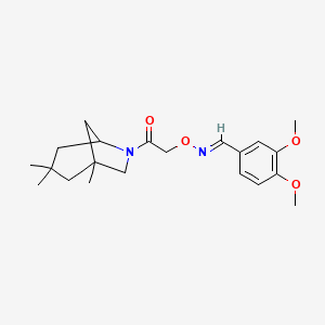 molecular formula C21H30N2O4 B5884762 2-{[(E)-[(3,4-DIMETHOXYPHENYL)METHYLIDENE]AMINO]OXY}-1-{1,3,3-TRIMETHYL-6-AZABICYCLO[3.2.1]OCTAN-6-YL}ETHAN-1-ONE 