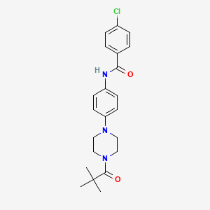 4-chloro-N-{4-[4-(2,2-dimethylpropanoyl)piperazin-1-yl]phenyl}benzamide