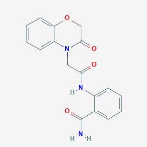 molecular formula C17H15N3O4 B5884818 2-{[(3-oxo-2,3-dihydro-4H-1,4-benzoxazin-4-yl)acetyl]amino}benzamide 
