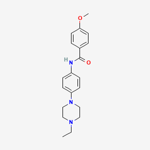 molecular formula C20H25N3O2 B5884841 N-[4-(4-ethyl-1-piperazinyl)phenyl]-4-methoxybenzamide 