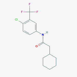 molecular formula C15H17ClF3NO B5884879 N-[4-chloro-3-(trifluoromethyl)phenyl]-2-cyclohexylacetamide 