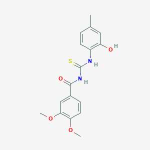 molecular formula C17H18N2O4S B5884898 N-{[(2-hydroxy-4-methylphenyl)amino]carbonothioyl}-3,4-dimethoxybenzamide 
