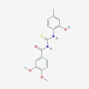 molecular formula C17H18N2O4S B5884898 N-[(2-hydroxy-4-methylphenyl)carbamothioyl]-3,4-dimethoxybenzamide 