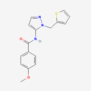 molecular formula C16H15N3O2S B5884917 4-methoxy-N-[1-(2-thienylmethyl)-1H-pyrazol-5-yl]benzamide 