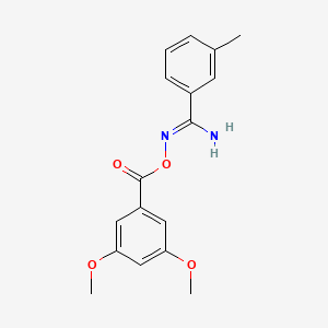 molecular formula C17H18N2O4 B5884922 N'-[(3,5-dimethoxybenzoyl)oxy]-3-methylbenzenecarboximidamide 