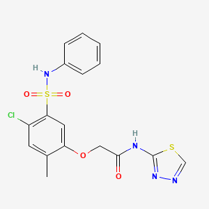 molecular formula C17H15ClN4O4S2 B5884930 2-[5-(anilinosulfonyl)-4-chloro-2-methylphenoxy]-N-1,3,4-thiadiazol-2-ylacetamide 