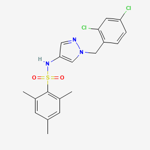 molecular formula C19H19Cl2N3O2S B5884953 N-[1-(2,4-dichlorobenzyl)-1H-pyrazol-4-yl]-2,4,6-trimethylbenzenesulfonamide 