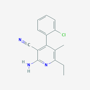 molecular formula C15H14ClN3 B5884975 2-amino-4-(2-chlorophenyl)-6-ethyl-5-methylnicotinonitrile 