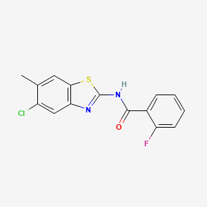 molecular formula C15H10ClFN2OS B5885016 N-(5-chloro-6-methyl-1,3-benzothiazol-2-yl)-2-fluorobenzamide 