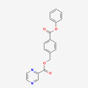 molecular formula C19H14N2O4 B5885028 4-(phenoxycarbonyl)benzyl 2-pyrazinecarboxylate 