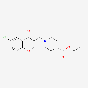 molecular formula C18H20ClNO4 B5885048 ethyl 1-[(6-chloro-4-oxo-4H-chromen-3-yl)methyl]-4-piperidinecarboxylate 
