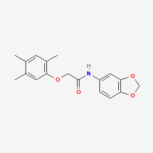 molecular formula C18H19NO4 B5885061 N-1,3-benzodioxol-5-yl-2-(2,4,5-trimethylphenoxy)acetamide 