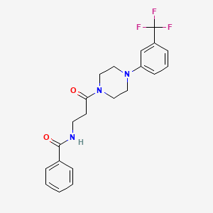 molecular formula C21H22F3N3O2 B5885107 N-(3-oxo-3-{4-[3-(trifluoromethyl)phenyl]-1-piperazinyl}propyl)benzamide 