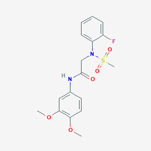 molecular formula C17H19FN2O5S B5885122 N~1~-(3,4-dimethoxyphenyl)-N~2~-(2-fluorophenyl)-N~2~-(methylsulfonyl)glycinamide 