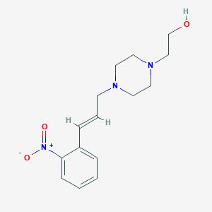 molecular formula C15H21N3O3 B5885144 2-{4-[3-(2-nitrophenyl)-2-propen-1-yl]-1-piperazinyl}ethanol 