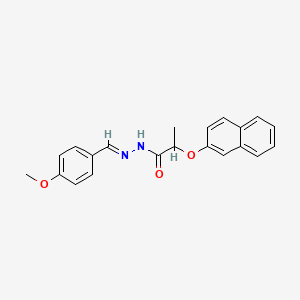 molecular formula C21H20N2O3 B5885155 N'-(4-methoxybenzylidene)-2-(2-naphthyloxy)propanohydrazide 