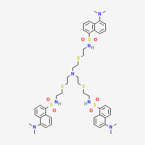 molecular formula C48H63N7O6S6 B588519 N-[2-[2-[Bis[2-[2-[[5-(dimethylamino)naphthalen-1-yl]sulfonylamino]ethylsulfanyl]ethyl]amino]ethylsulfanyl]ethyl]-5-(dimethylamino)naphthalene-1-sulfonamide CAS No. 1350343-28-0