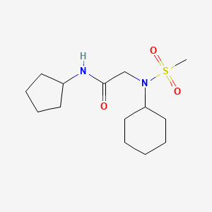 molecular formula C14H26N2O3S B5885195 N~2~-cyclohexyl-N~1~-cyclopentyl-N~2~-(methylsulfonyl)glycinamide 