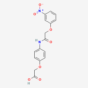 molecular formula C16H14N2O7 B5885235 (4-{[(3-nitrophenoxy)acetyl]amino}phenoxy)acetic acid 