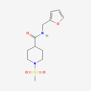 molecular formula C12H18N2O4S B5885266 N-(2-furylmethyl)-1-(methylsulfonyl)-4-piperidinecarboxamide 