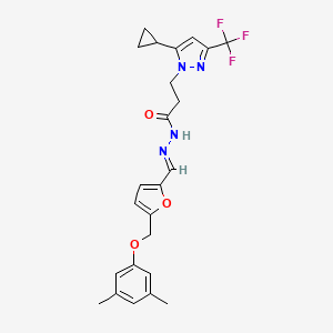 molecular formula C24H25F3N4O3 B5885309 3-[5-cyclopropyl-3-(trifluoromethyl)-1H-pyrazol-1-yl]-N'-({5-[(3,5-dimethylphenoxy)methyl]-2-furyl}methylene)propanohydrazide 