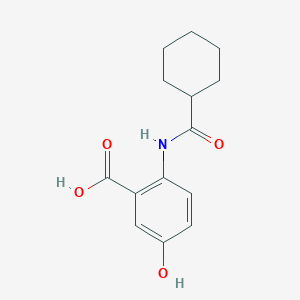 molecular formula C14H17NO4 B5885344 2-[(cyclohexylcarbonyl)amino]-5-hydroxybenzoic acid 