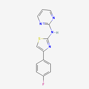 molecular formula C13H9FN4S B5885388 N-[4-(4-fluorophenyl)-1,3-thiazol-2-yl]-2-pyrimidinamine 