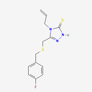 molecular formula C13H14FN3S2 B5885400 4-allyl-5-{[(4-fluorobenzyl)thio]methyl}-4H-1,2,4-triazole-3-thiol 