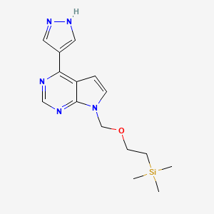 molecular formula C15H21N5OSi B588543 4-(1H-Pyrazol-4-yl)-7-((2-(trimethylsilyl)ethoxy)methyl)-7H-pyrrolo[2,3-d]pyrimidine CAS No. 941685-27-4